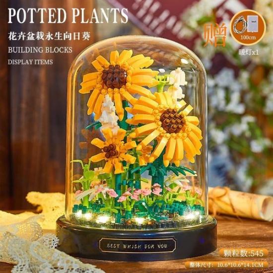 Flower Bouquet Rose Orchid Jasmine Sunflower Building Blocks Ornament for LEGO A orange 91440111MAC2E40T58