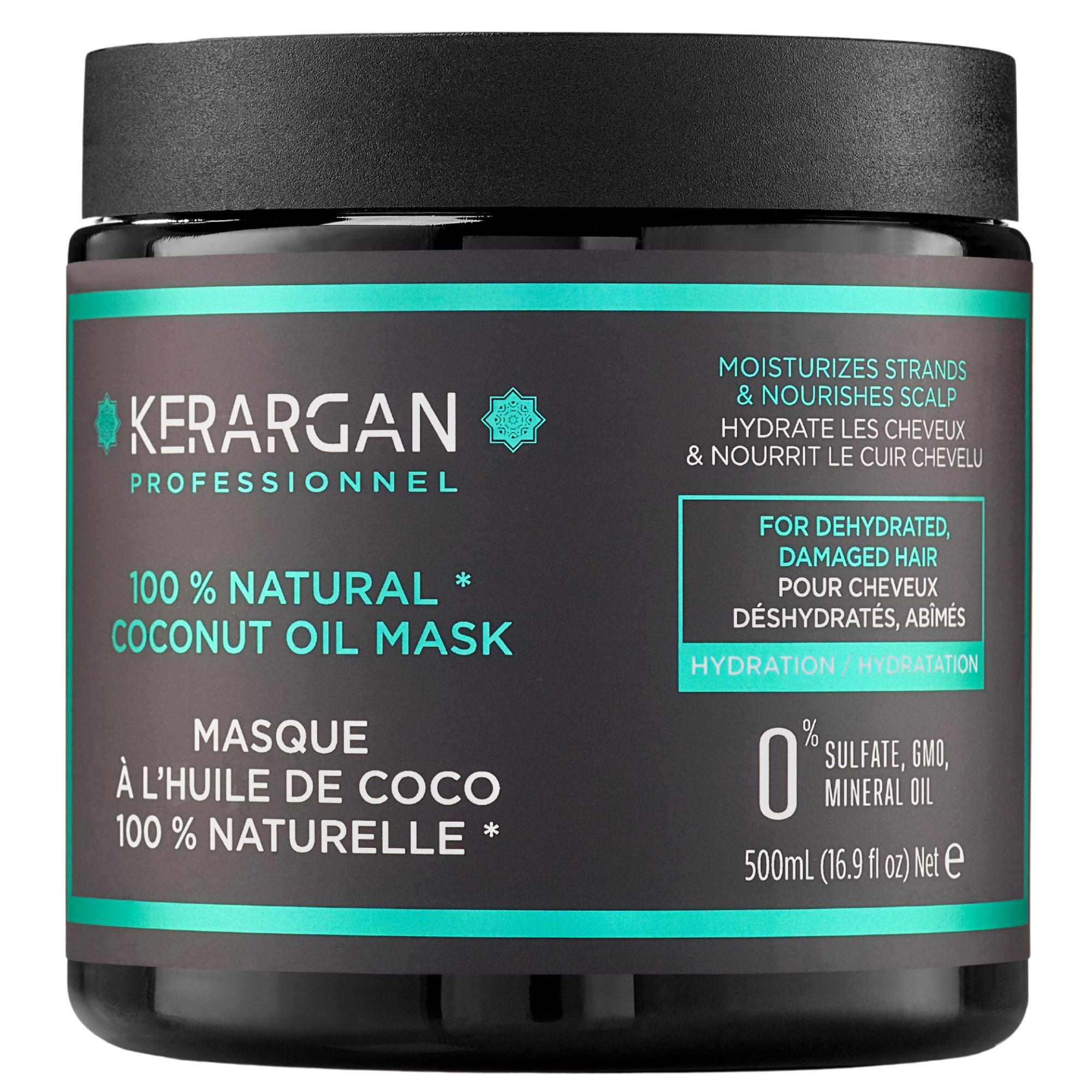 Kerargan - Маска для волос с маслом кокоса, арганы и ромашки, питает и увлажняет - Ломкие волосы - Без сульфатов, парабенов и силикона - 500 мл 500 zomp