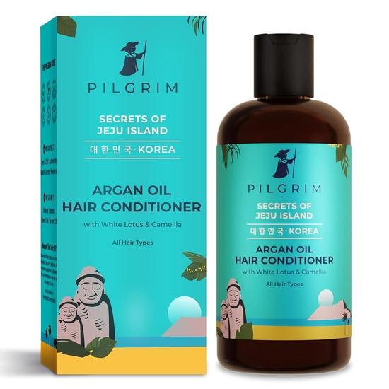 Кондиционер для волос Pilgrim Korean с аргановым маслом, белым лотосом и камелией, откройте для себя здоровые, упругие и блестящие волосы для мужчин и женщин, 200 миллилитров black Belissima