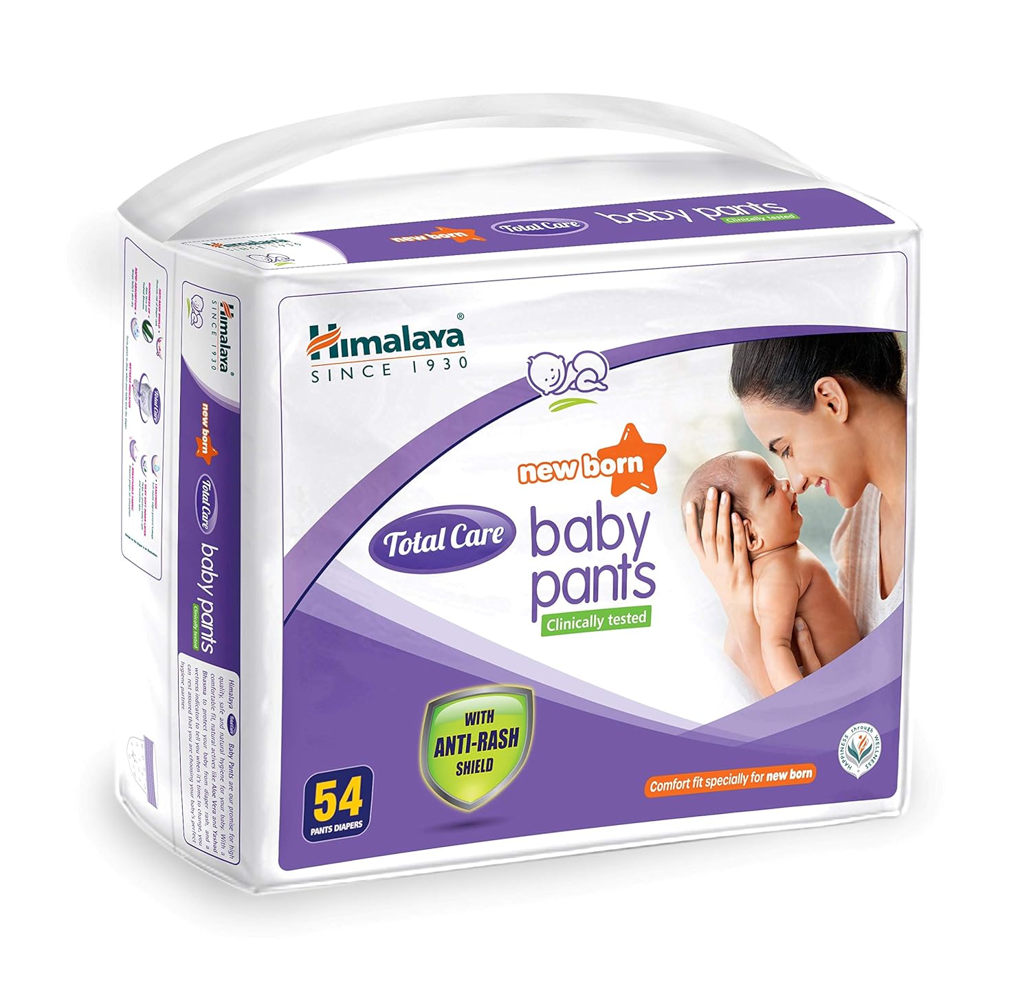 Himalaya Total Care Подгузники-трусики для малышей Новорожденные Нежные Мягкие Против опрелостей Упаковка 54 шт white