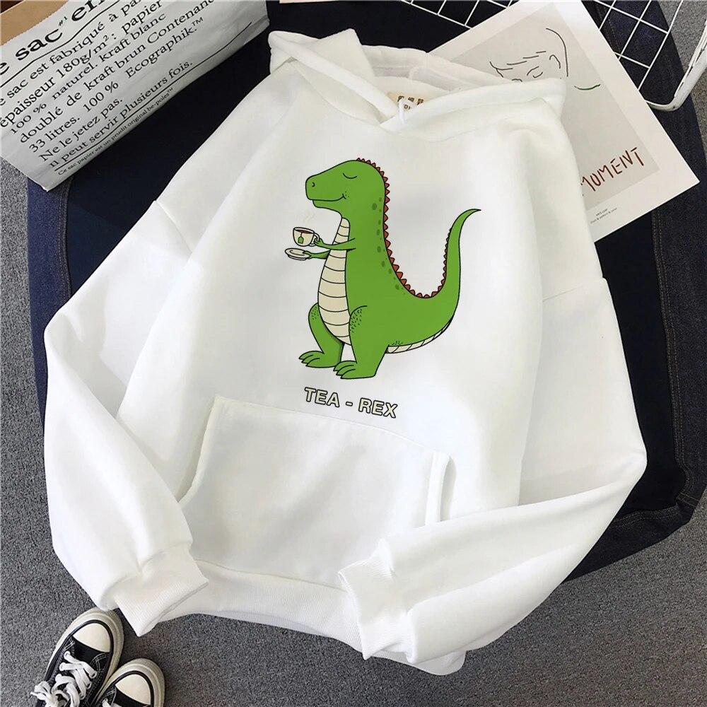 Trex Tea толстовки женские 90-е годы спортивный костюм с графикой в ​​стиле Харадзюку женский винтажный капюшон унисекс L white causallook Fashion