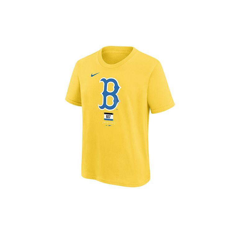 Nike Футболка с круглым вырезом и принтом MLB Boston Red Sox, детские топы, золотистого цвета 3Z3B7NMCC-BOS S yellow