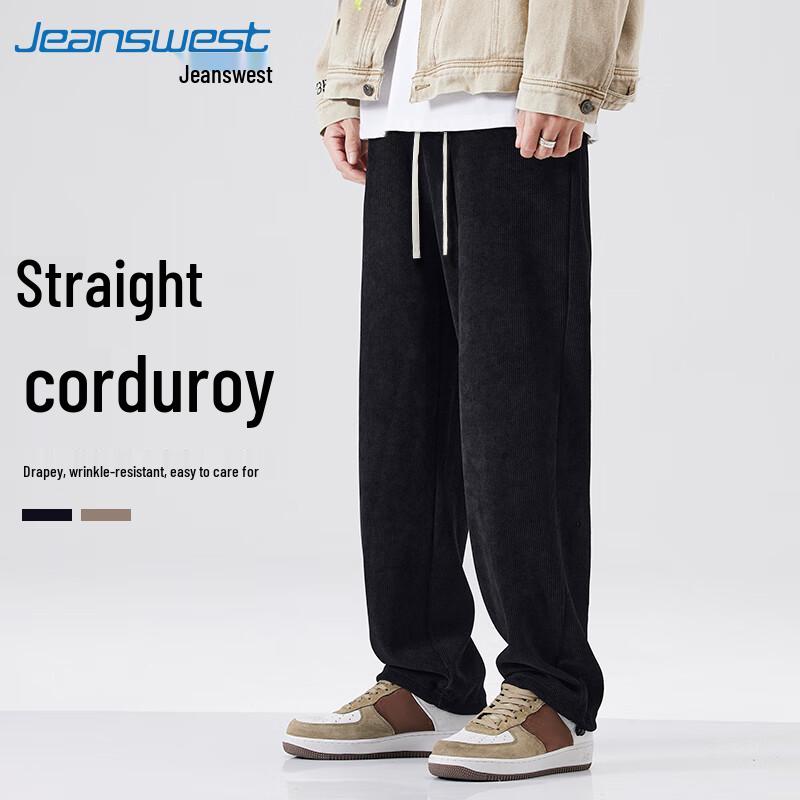 Мужские вельветовые брюки широкого кроя Jeanswest XL чёрный JDST online