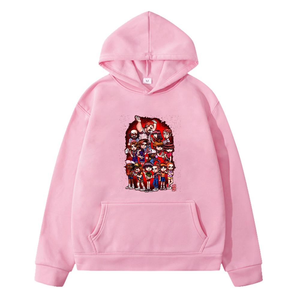 Осеннее аниме худи очень странные дела Kawaii принт свитшот y2k sudadera куртка худи флис мальчики пуловер детская одежда девочки 130 розовый Guangxi Yanjin Technology Co., Ltd.