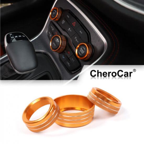 Air Condition AC Radio Switch Trim Ring For Dodge Charger/Challenger 15+ Orange black gfvbfgd