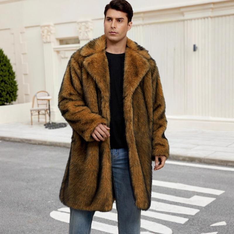 Новое мужское длинное зимнее повседневное пальто из плюша S black Everyday Thread