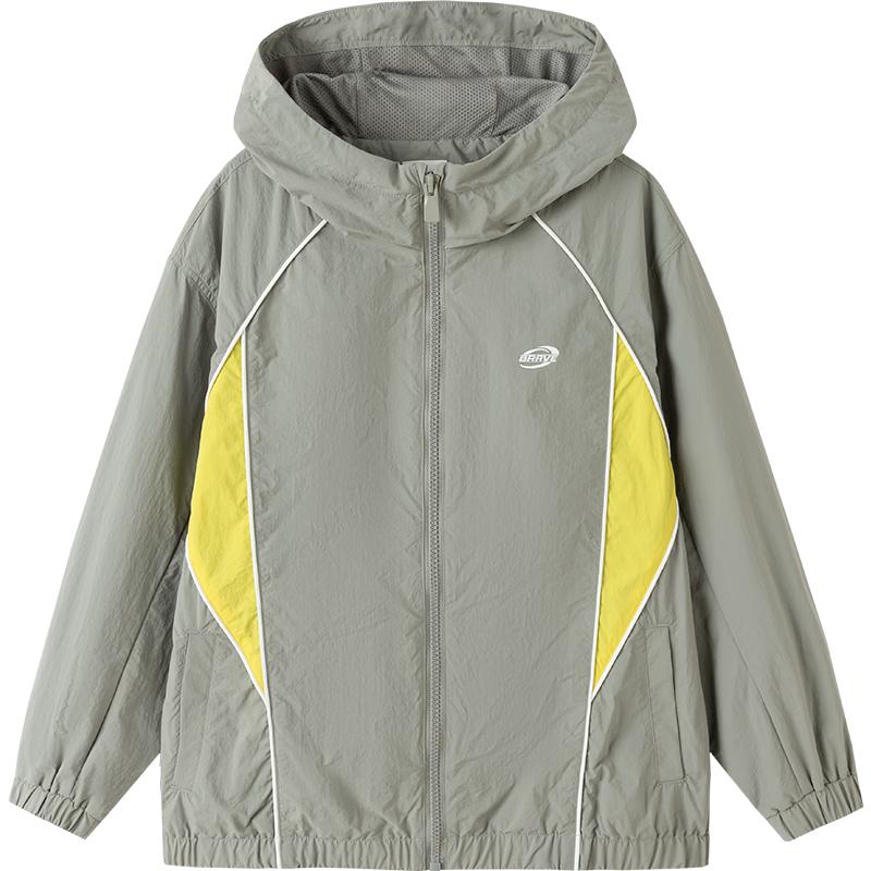 Детская весенняя куртка с капюшоном в стиле колор-блок Balabala 170 gray JDST SELECTION