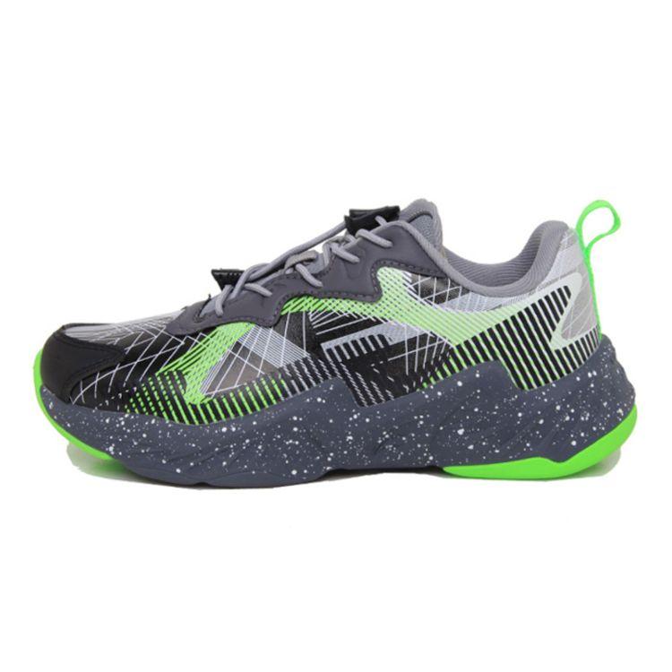 Li Ning Удобные Универсальные Нескользящие Амортизирующие Износостойкие Легкие Повседневные Туфли Детские Кроссовки Черный Серый Зеленый YKCS120-11 35 gray Li-Ning