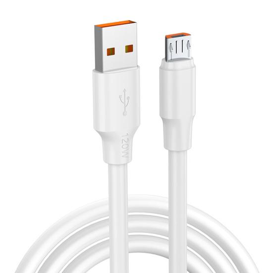 Кабель данных Высокий ток Быстрая зарядка 120 Вт Micro USB Кабель зарядного устройства для мобильного телефона A white Tablet Accessories
