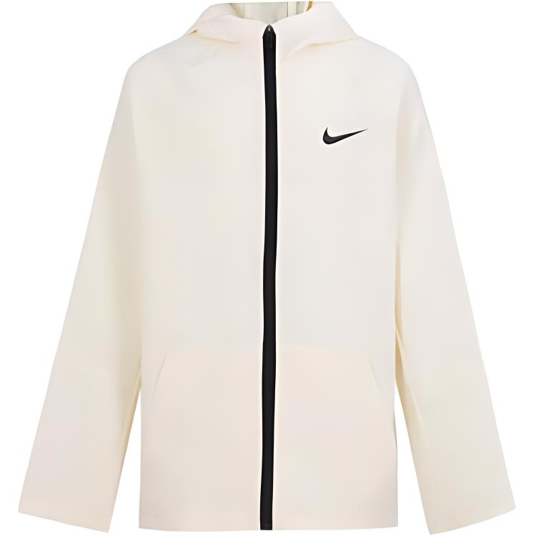 Куртка Nike для детей, однотонная, на молнии, с капюшоном, повседневная, детская, белая DO7095-113 S white