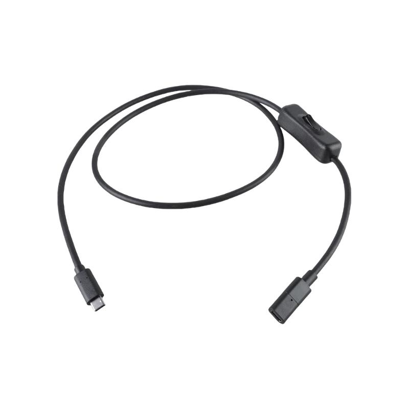 Удлинительный кабель USB C 3.1 Gen 2 с переключателем, поддерживает передачу данных 10 Гбит/с и Power Delivery 100 Вт для ноутбуков и телефонов 1 black Cheese Bread Ball