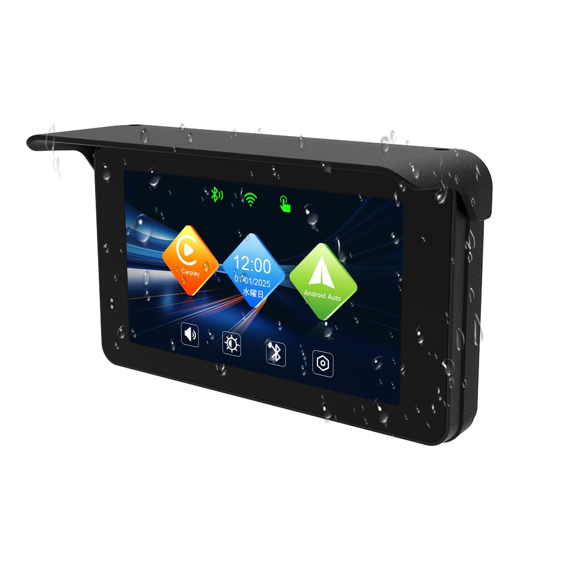 [Новый монитор] Велосипедный дисплей Аудио CarPlay Совместим с Android Auto black Samurai Japan
