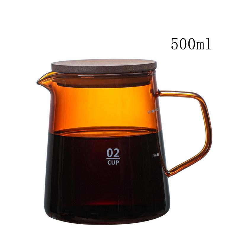 Кофейник из стекла кофейного цвета 300/500 мл с крышкой, общий кофейник, для наливания кофейного концентрата, кухонные аксессуары для приготовления кофе orange Prettiest TimeBB