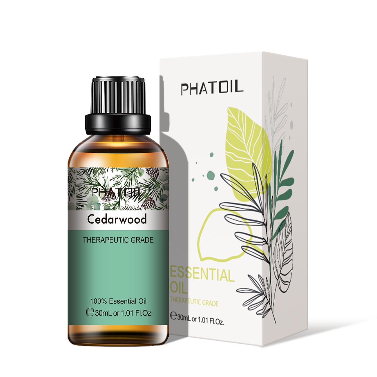 PHATOIL 30 мл Чистое антибактериальное эфирное масло кедра Дегельминтизация Здоровый успокаивающий воздух Свежий уход Спа-массаж Повышение иммунитета Водорастворимое масло 1 PC white PHATOIL Essential Oils