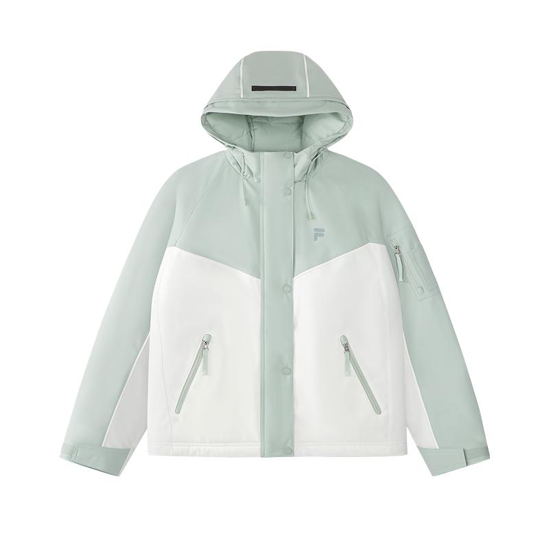 FILA Fusioneer Свободная хлопковая куртка с капюшоном и длинным рукавом Женские куртки T11W615901F-GY S white
