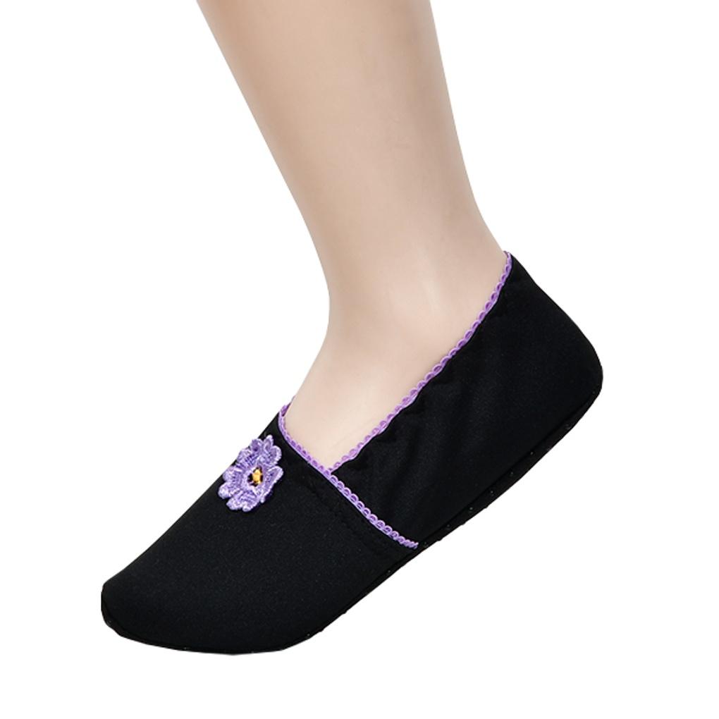[Croba] Женские тапочки с цветочным рисунком и вышивкой цветов на подъеме 5 pairs of mixed colors beige Mayfashion
