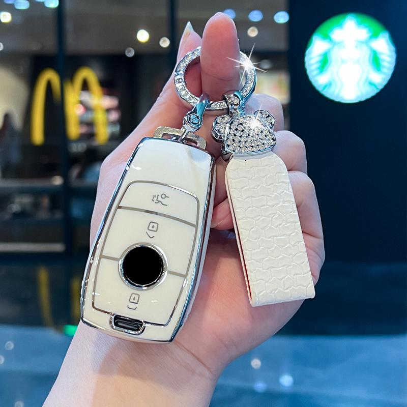 Модный чехол для смарт-ключа автомобиля из ТПУ для Mercedes Benz ABCE GL S W212 W204 GLA GLK CLS Class AMG W205 W463 W176 GL500 gray Auto Parts Decorate