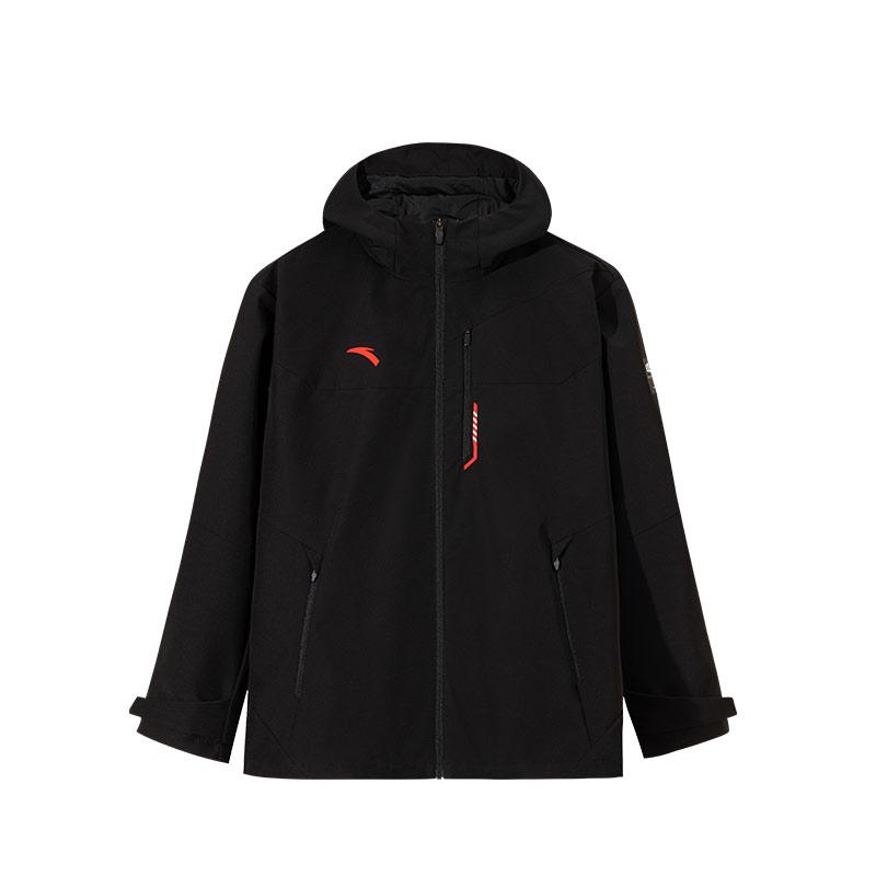 Anta Sports Casual Minimalist Logo Hooded Windbreaker Men Outerwear Black 152517623-3 M black
