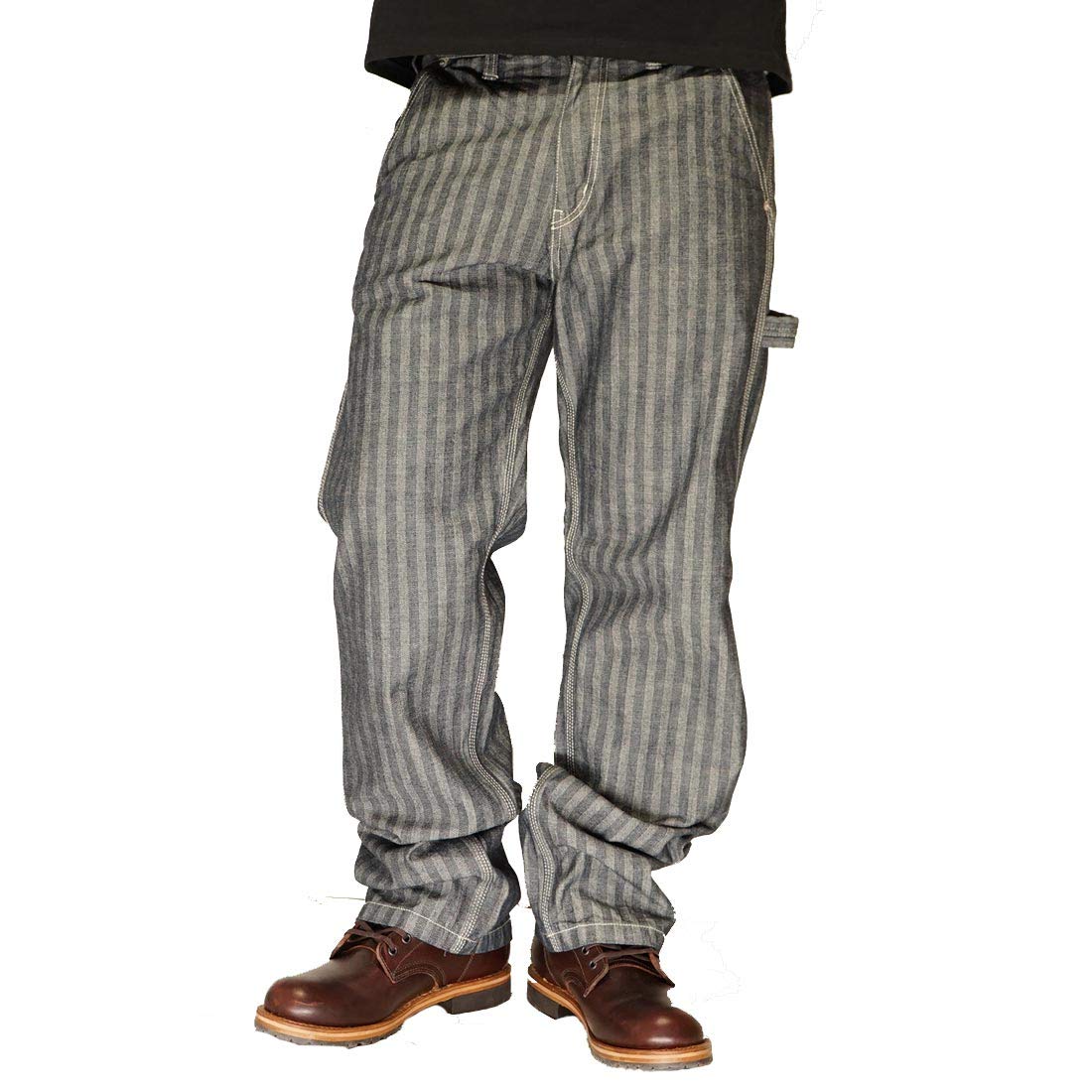 Kojima Jeans KOJIMA GENES Базовые брюки маляра из ткани в ёлочку, мужские, Япония, стиранные, RNB-1200H-Herringbone-38 gray JP Create mege