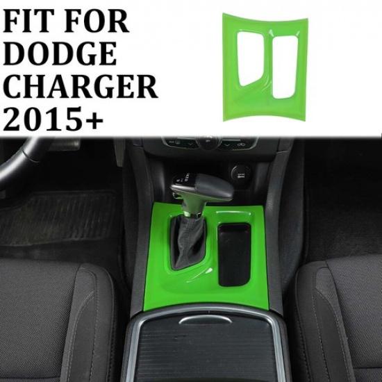 For Dodge Charger 2015+ Central Console Gear Shift Box Bezel Trim Cover Green black aaadff