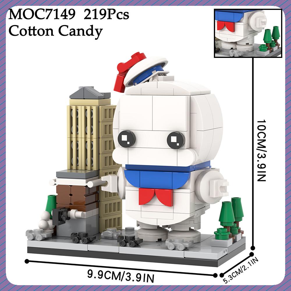 MOC Busters Brick Ghost Фигурка из фильма-игры Машина Сахарная Вата Совместимые Строительные Блоки Игрушки Для Детей Взрослых Друзей Подарок Медол gray Specials