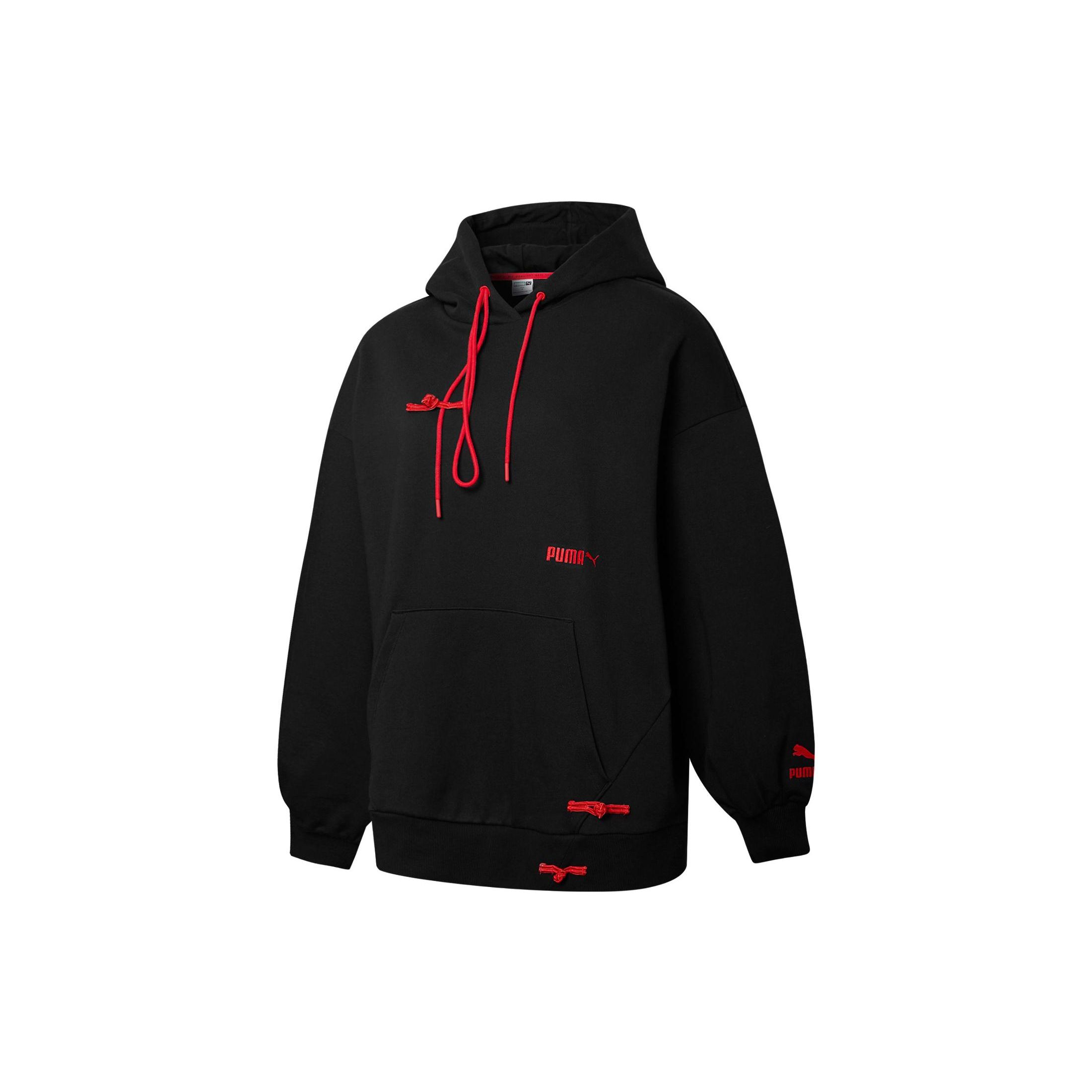 Женская толстовка с капюшоном Puma с логотипом на шнурке и длинными рукавами, черная 536179-01 L black