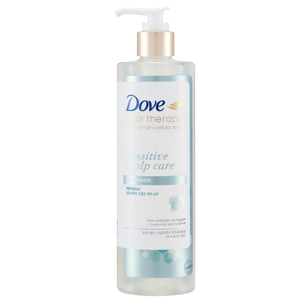 Dove Hair Therapy Sensitive Scalp Care функциональный шампунь с травяным, древесно-мускусным ароматом, 380 мл, 1 шт. white BeautyGlam