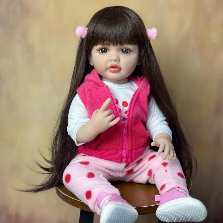 BZDOLL 55 см 22 дюйма Виниловая кукла Реборн для всего тела Реалистичная новорожденная девочка Подарок на день рождения Прекрасная игрушка для купания vinyl body doll black BZDOLL Reborn