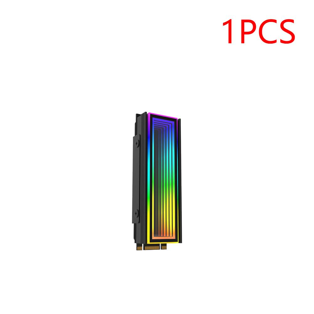 Алюминиевый радиатор M.2 2280 SSD с RGB-подсветкой M2 Radiator 5V 3PIN ARGB AURA Sync Охладитель радиатора M.2 Nvme с термосиликоновой прокладкой black Rainbow Rain