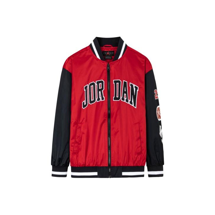 Куртка Jordan Youth Letter Patch Baseball Collar с заниженными плечами, детские куртки Jester-Red JD2412009GS-002 XL black