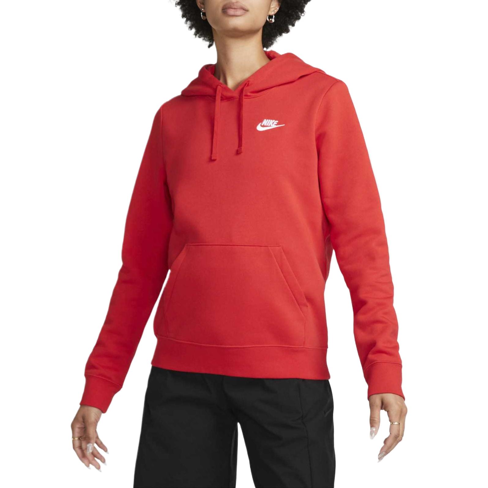 Nike Sweat-Wicking Breathable Soft Hoodie Women hoodies University-Red White DQ5794-657 L red