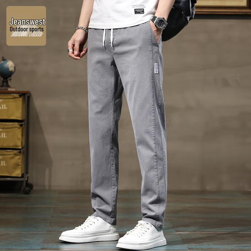 Мужские повседневные брюки прямого кроя для улицы Jeanswest 32 светло-серый JDST online