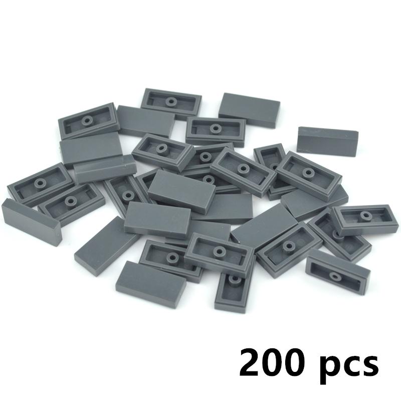 200 шт. Конструктор DIY Фигурка Кирпичики Гладкие 1x2 Разноцветные Образовательный Творческий Размер Совместимый со всеми брендами для Детей gray Professional fishing