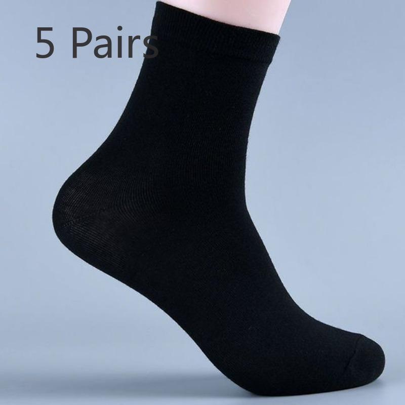 5 Pairs of Men s Autumn and Winter Simple Wear Resistant Breathable All Kinds of Anti Odor Sweat Sports Tube Socks 5 Pairs чёрный Simple Socks