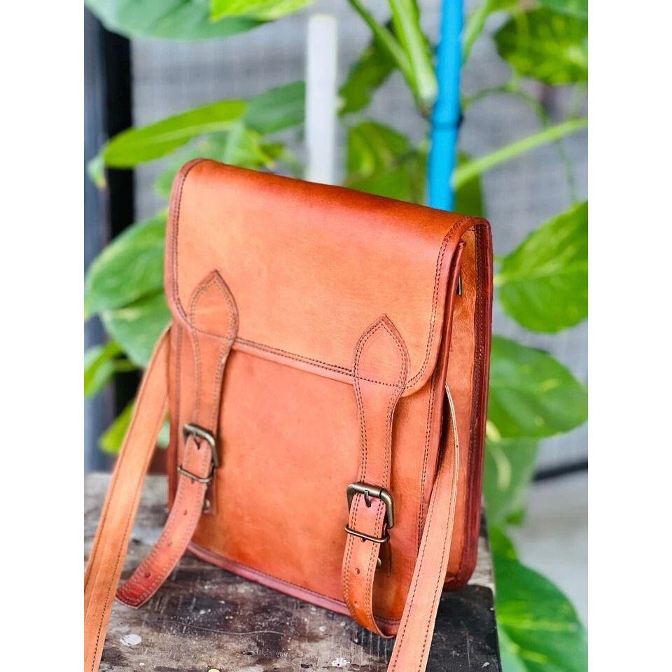Винтажная сумка-портфель для ноутбука из кожи Proter ручной работы 11 x 9 x 3 in beige NAVYA Genuine leather Bags