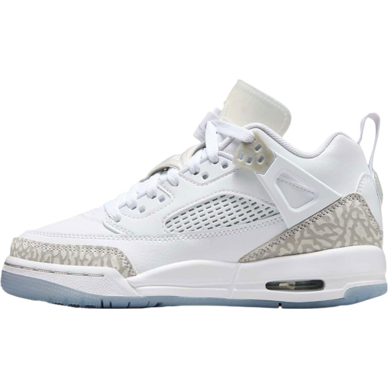 Кроссовки Air Jordan Spizike Low GS White Neutral Grey Barely Blue для детей Металлик-Серебристый FQ3950-103 40 white