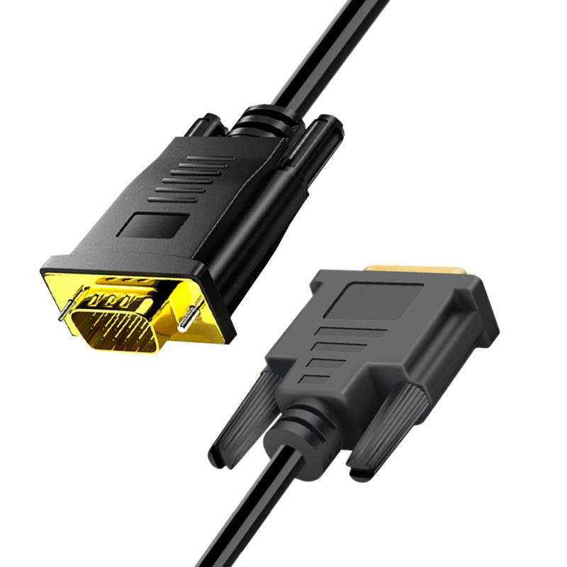 Кабель-адаптер Dvi-Vga, цифровой HD-переходник Dvi 24+1-Vga, кабель-переходник от компьютера к видеомонитору 1 meter black RUI RUI YU 4