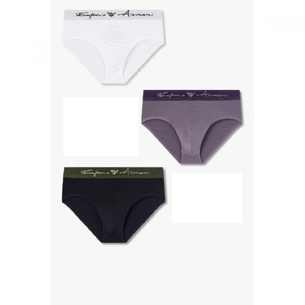 Emporio Armani Мужские плавки с полосками 3 шт. Набор cuShed 0815111012 0815111013 0815111015 M(100) gray