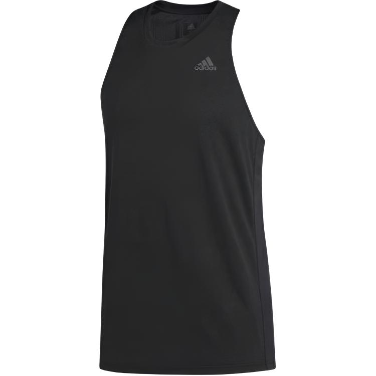 Adidas Own The Run Удобный однотонный жилет-свитшот с круглым вырезом Мужские жилеты Черный DQ2523 S black