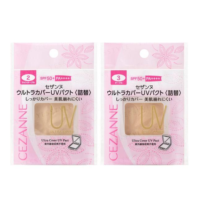CEZANNE - Ультрапокрывающий компактный тональный крем SPF 50+ PA++++ 2 Light Ocher - Refill white