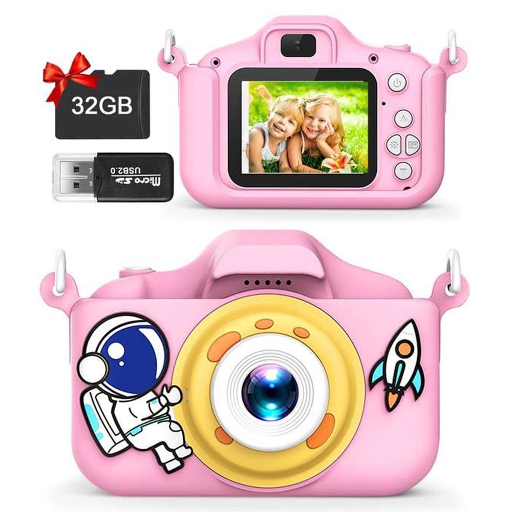 Космическая Мультяшная Селфи-Камера для Детей HD Цифровое Видео X5S Камеры Игрушки с SD-картой 32 ГБ для Детей Рождественские Подарки на День Рождения pink Fashnics