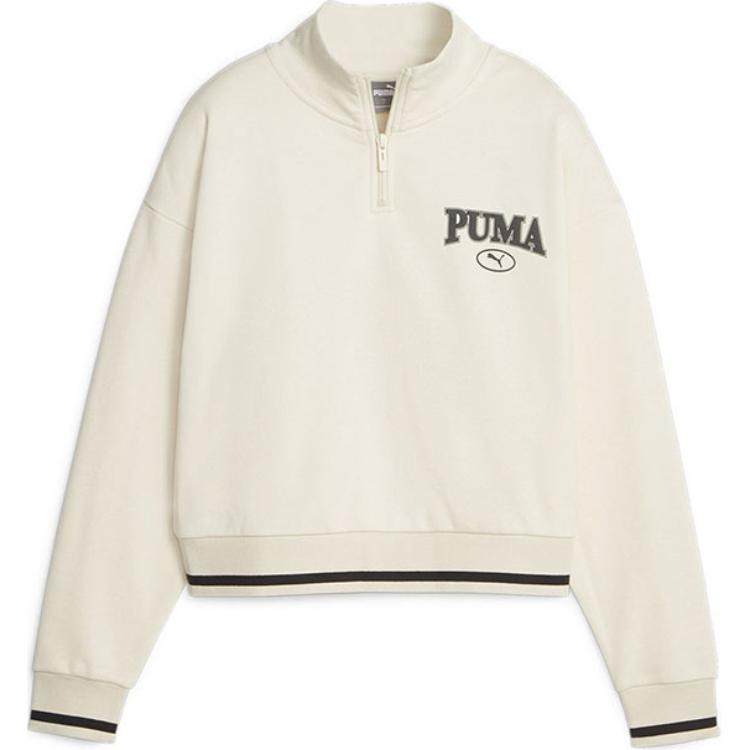Puma Sports Lifestyle Series Повседневная короткая толстовка с воротником-стойкой и длинным рукавом Женская толстовка Белая 681524-87 XL beige