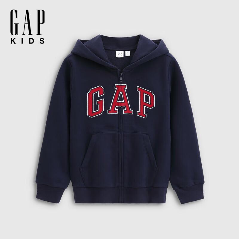 Флисовая толстовка Gap для мальчиков с цветными блоками, логотипом и молнией 130/64 темно-синий