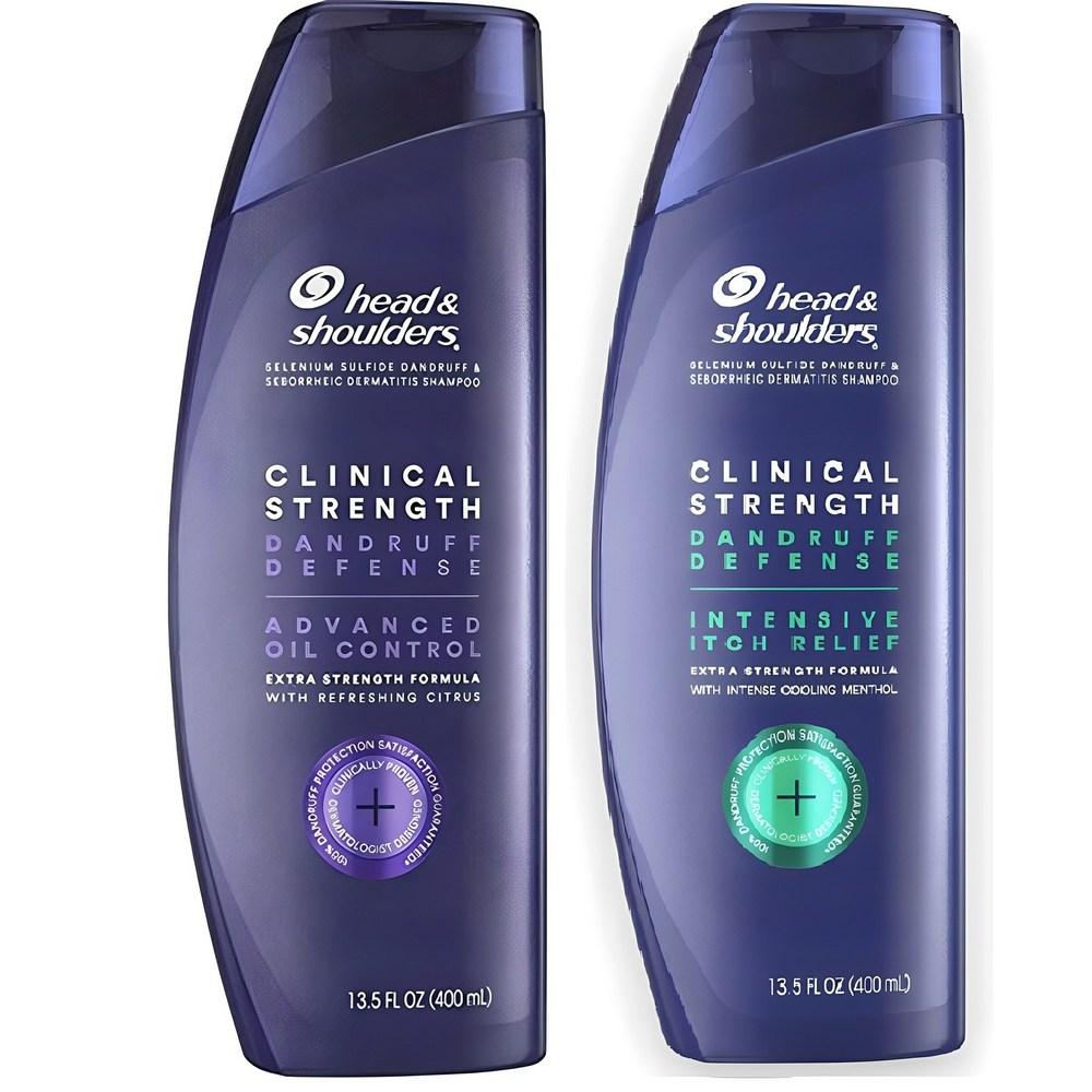 Head & Shoulders Clinical Strength Dandruff Defense Intensive Ichi Relief Шампунь, 1 шт., Relief 400 мл + Oil Control 400 мл gray BeautyGlam