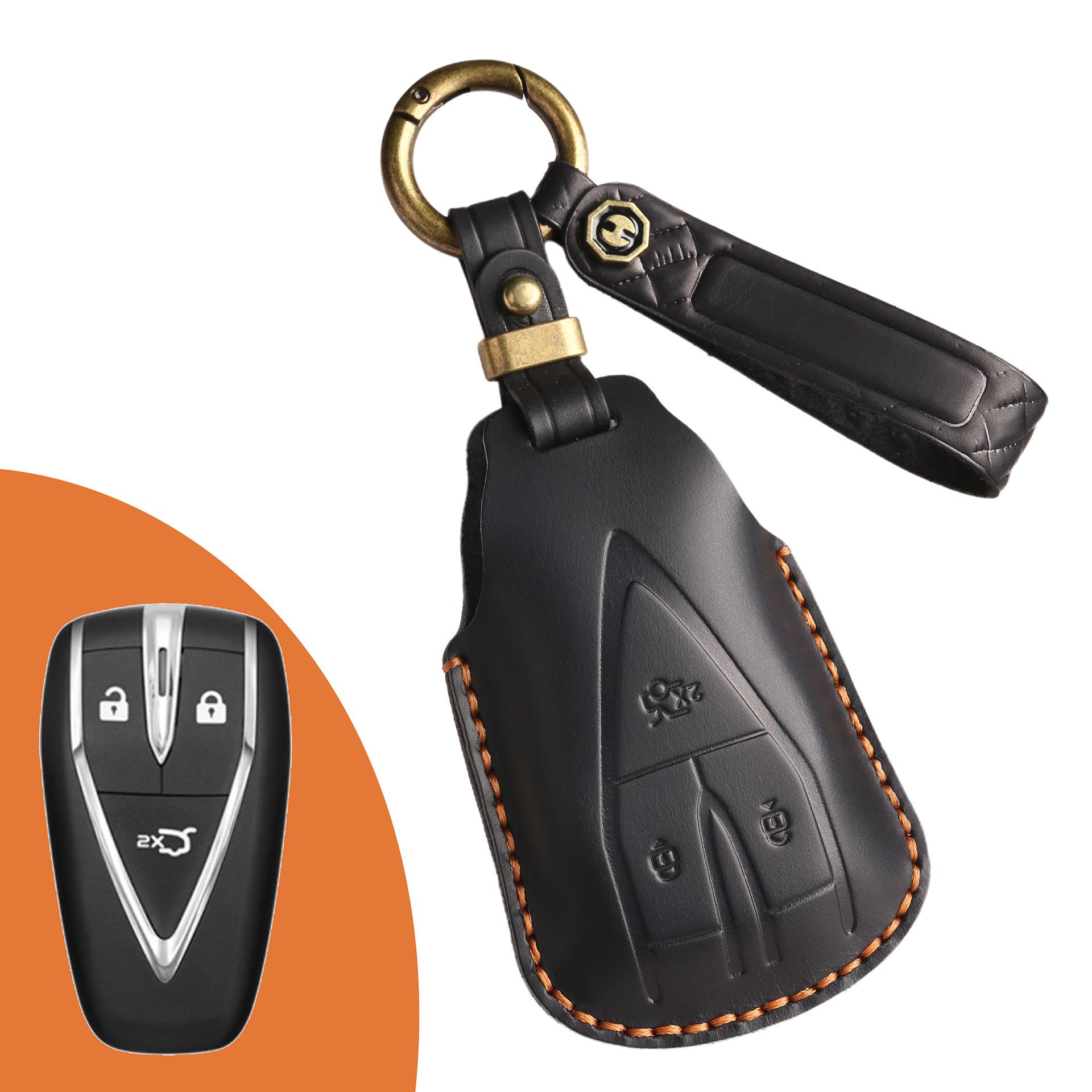 Ретро чехол для ключа подходит для брелока Changan CS75plus Auchan X7 Yidong CS35. black Auto Parts Decorate