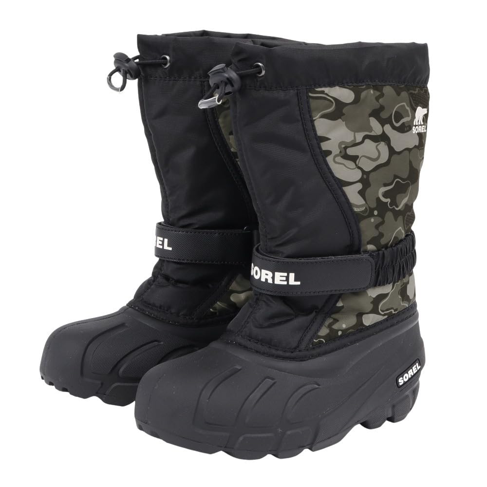 Детские ботинки Sorel Flurry, с принтом, размер 23.0 см, черный, Quarry black Sliema Japan Products