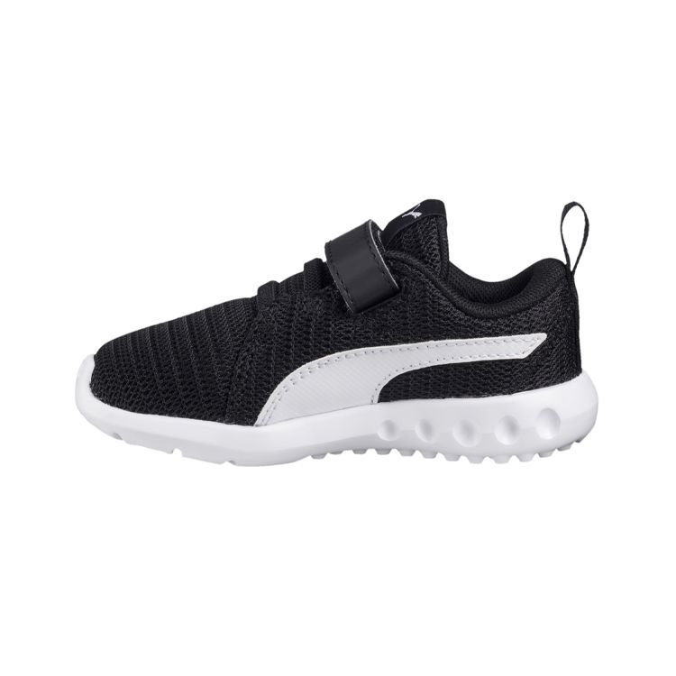 Puma Carson 2 V на липучке Прочные низкие кеды для детей Детские кроссовки Черно-белые 190565-02 30 black