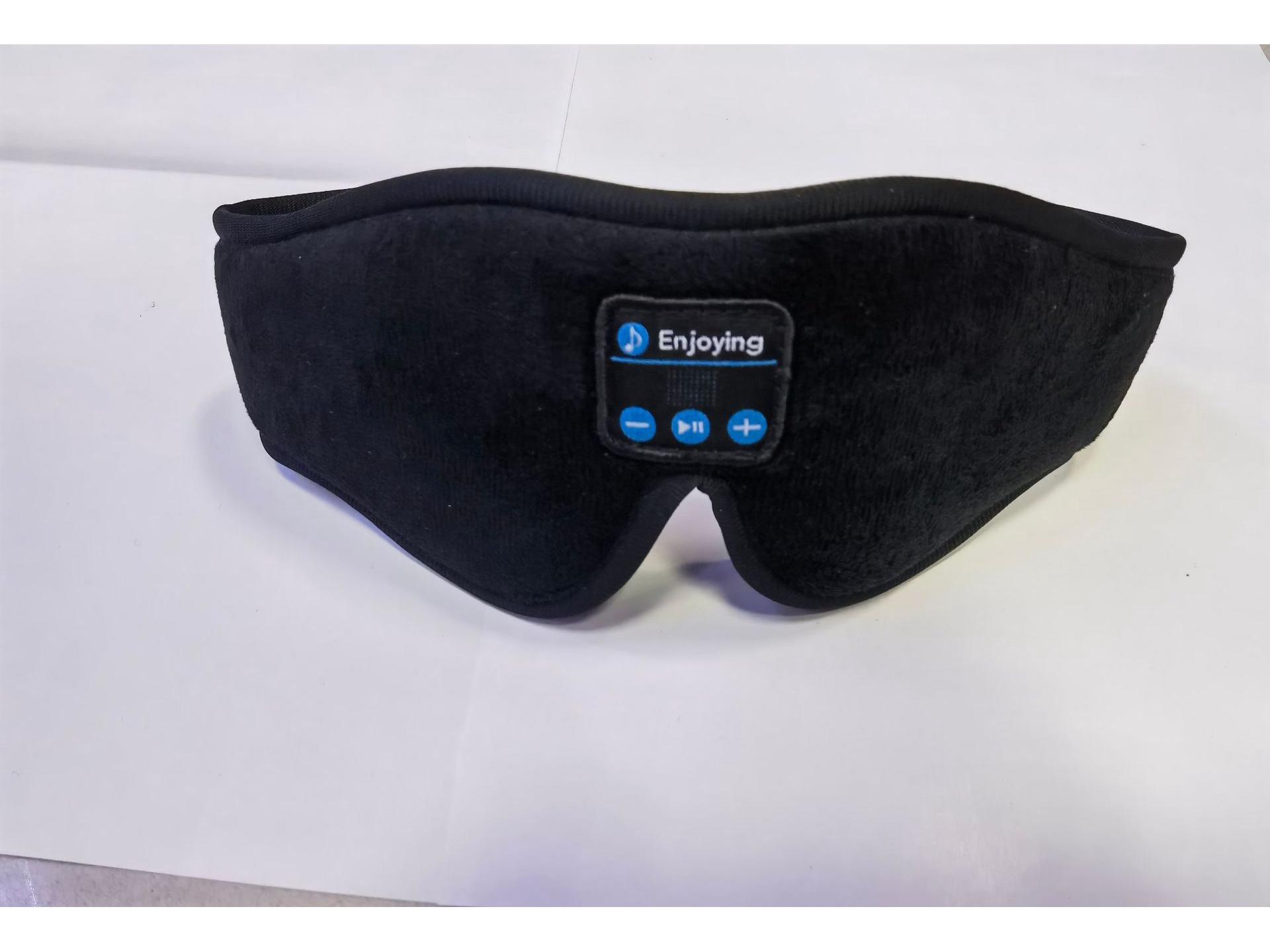 Беспроводная Bluetooth маска для сна с 3D контурной пеной с эффектом памяти и светоблокирующими наушниками black the BAY