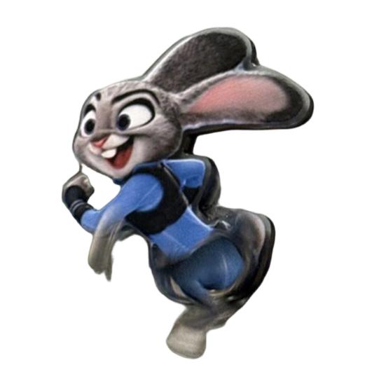 Rotatable Fox Rabbit Refrigerator Magnet Acrylic Cartoon Movie Character Animal Fridge Magnet Home Office Kitchen Decoration Movie Fans Gift D gray Worldly Boutique