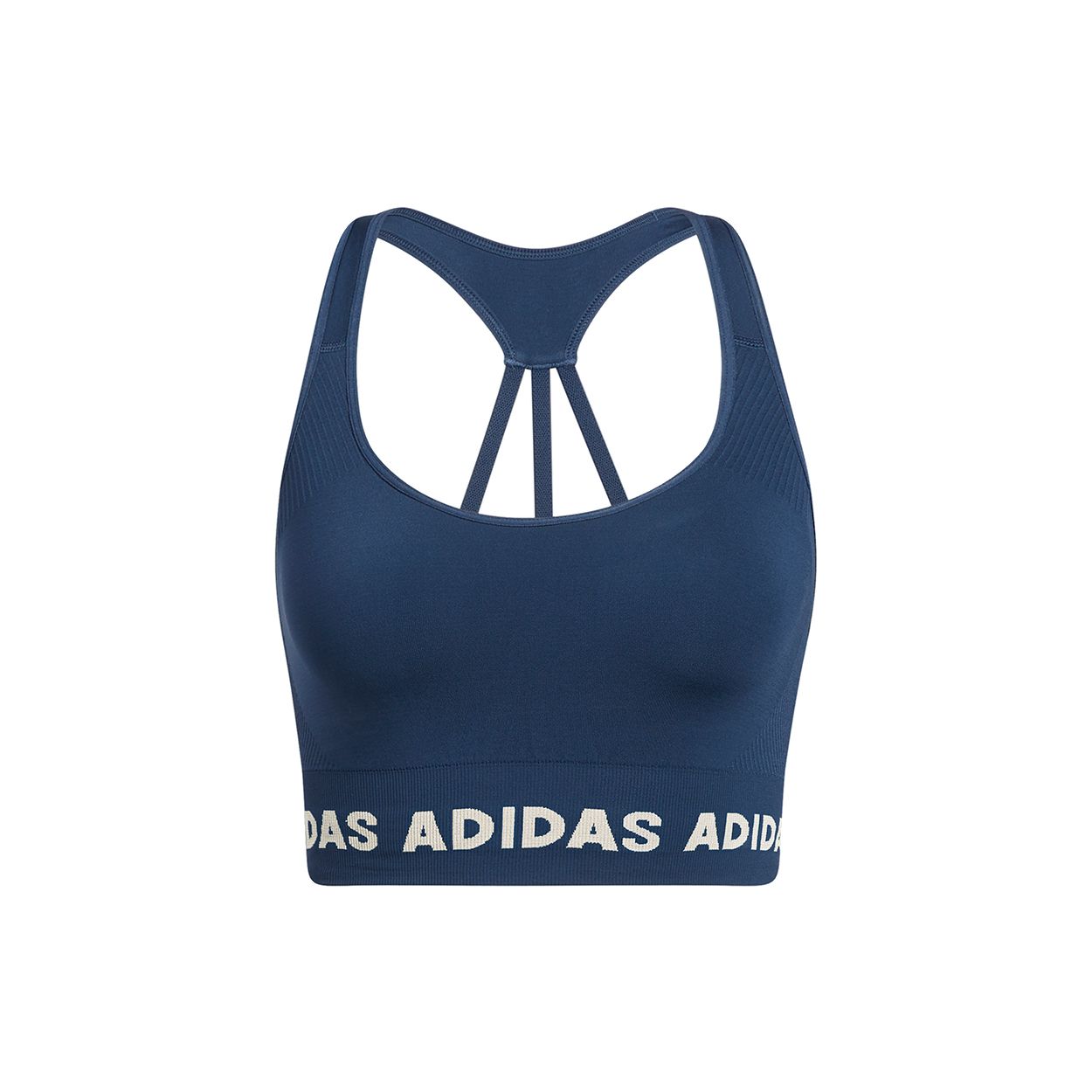 Adidas T Aeroknit Bra Низкая интенсивность Спортивный бюстгальтер Женское нижнее белье Темно-синий GM5159 S blue